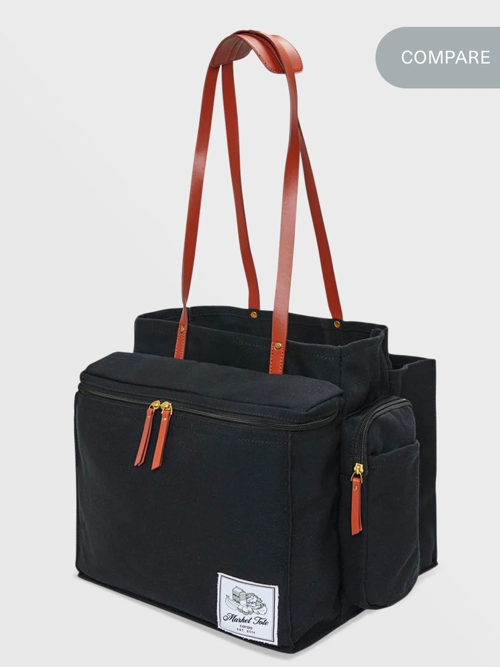 Caraa Black Canvas Market Tote NWT